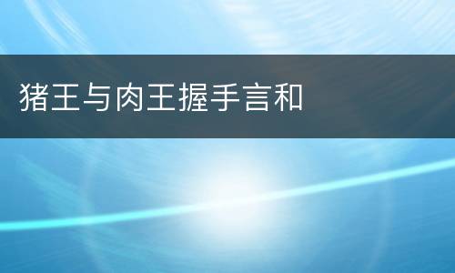 猪王与肉王握手言和