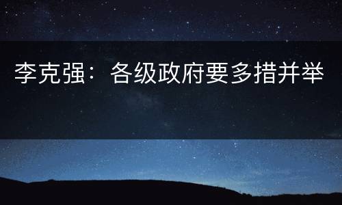 李克强：各级政府要多措并举