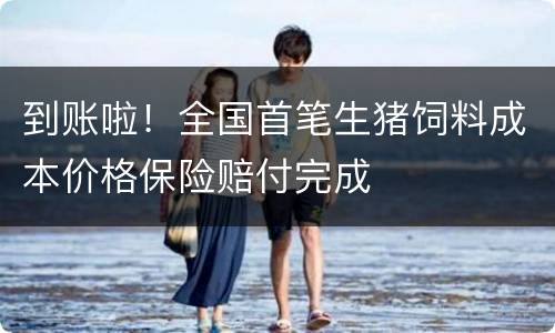 到账啦！全国首笔生猪饲料成本价格保险赔付完成