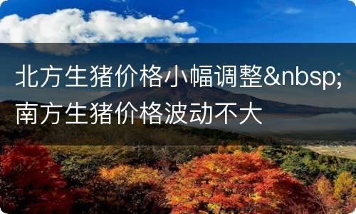 北方生猪价格小幅调整&nbsp;南方生猪价格波动不大