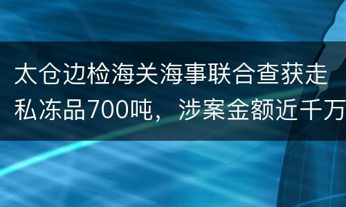 太仓边检海关海事联合查获走私冻品700吨，涉案金额近千万