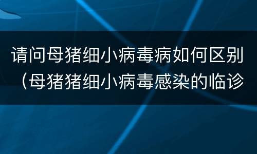 请问母猪细小病毒病如何区别（母猪猪细小病毒感染的临诊断要点）