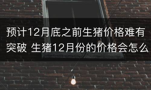 预计12月底之前生猪价格难有突破 生猪12月份的价格会怎么样?