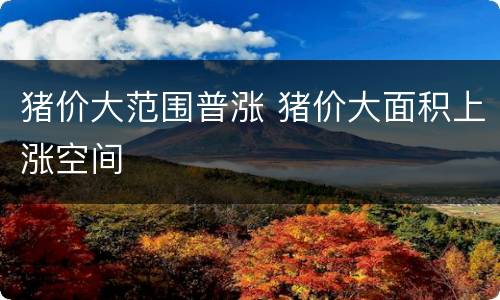 猪价大范围普涨 猪价大面积上涨空间