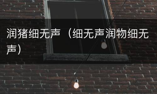 润猪细无声（细无声润物细无声）