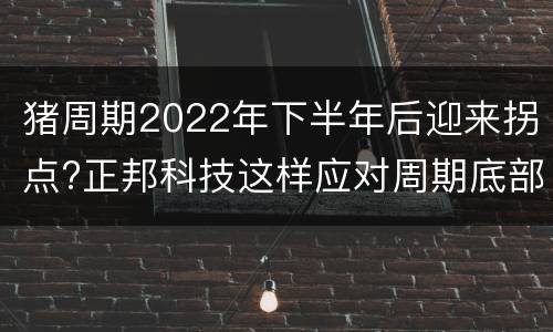 猪周期2022年下半年后迎来拐点?正邦科技这样应对周期底部
