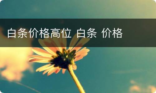 白条价格高位 白条 价格