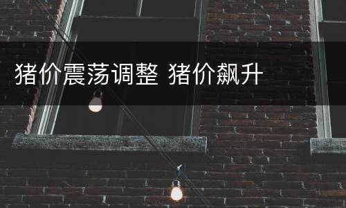 猪价震荡调整 猪价飙升