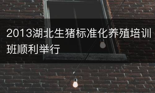 2013湖北生猪标准化养殖培训班顺利举行