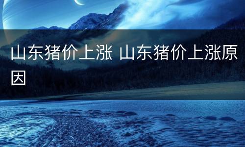 山东猪价上涨 山东猪价上涨原因