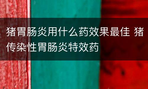 猪胃肠炎用什么药效果最佳 猪传染性胃肠炎特效药