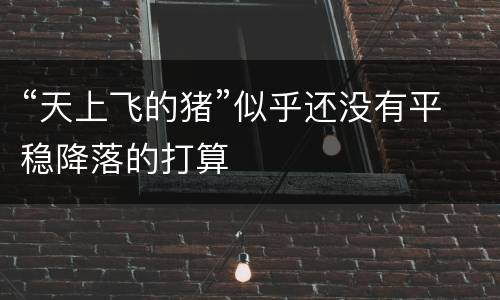 “天上飞的猪”似乎还没有平稳降落的打算