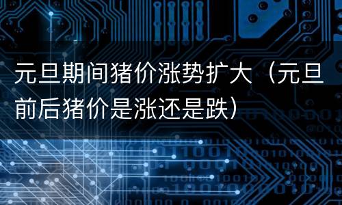 元旦期间猪价涨势扩大（元旦前后猪价是涨还是跌）