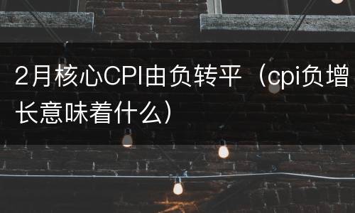 2月核心CPI由负转平（cpi负增长意味着什么）