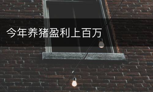 今年养猪盈利上百万