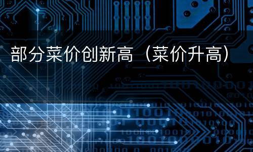 部分菜价创新高（菜价升高）