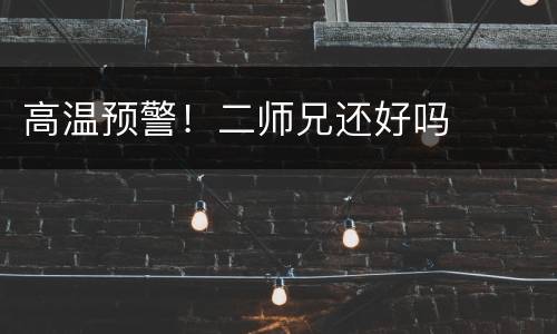 高温预警！二师兄还好吗
