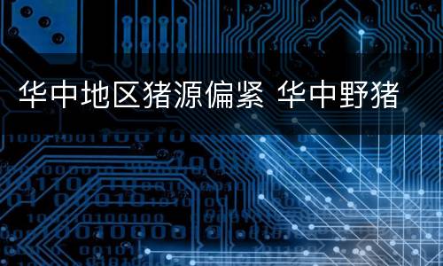 华中地区猪源偏紧 华中野猪