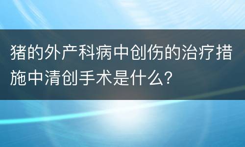 猪的外产科病中创伤的治疗措施中清创手术是什么？