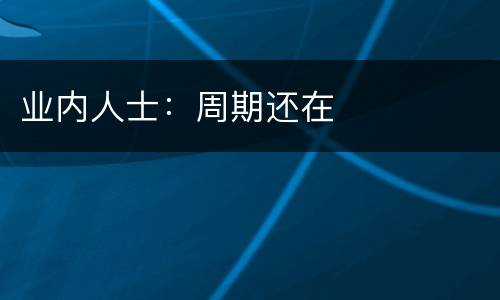 业内人士：周期还在
