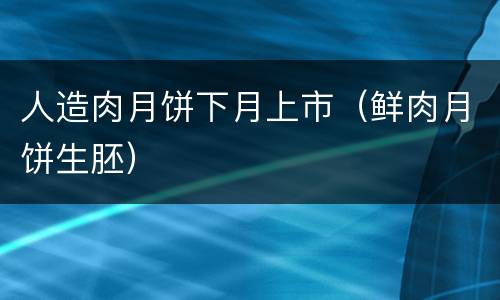 人造肉月饼下月上市（鲜肉月饼生胚）