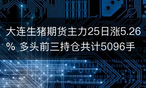大连生猪期货主力25日涨5.26% 多头前三持仓共计5096手