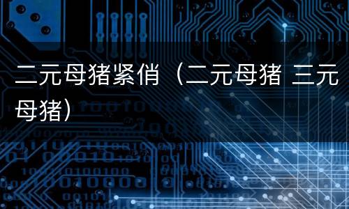 二元母猪紧俏（二元母猪 三元母猪）