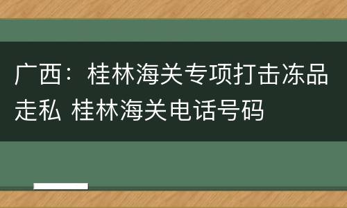 广西：桂林海关专项打击冻品走私 桂林海关电话号码
