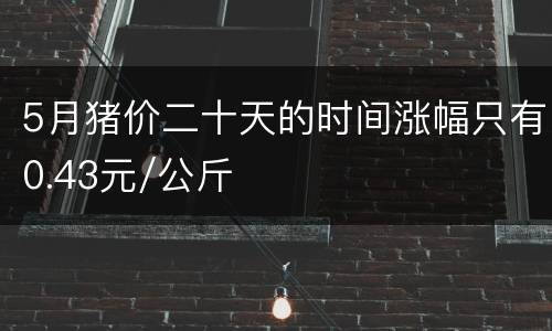 5月猪价二十天的时间涨幅只有0.43元/公斤