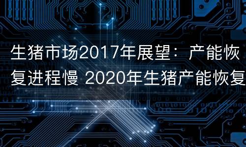 生猪市场2017年展望：产能恢复进程慢 2020年生猪产能恢复展望