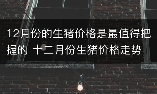 12月份的生猪价格是最值得把握的 十二月份生猪价格走势