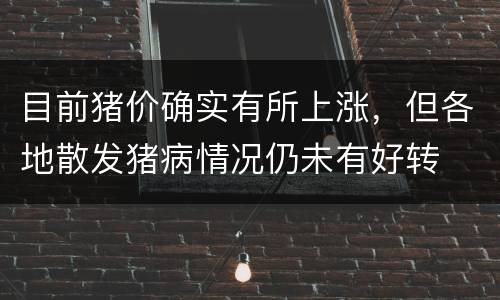 目前猪价确实有所上涨，但各地散发猪病情况仍未有好转