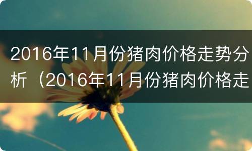 2016年11月份猪肉价格走势分析（2016年11月份猪肉价格走势分析图）