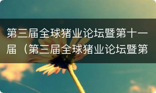 第三届全球猪业论坛暨第十一届（第三届全球猪业论坛暨第十一届猪业大会）