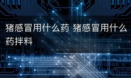 猪感冒用什么药 猪感冒用什么药拌料