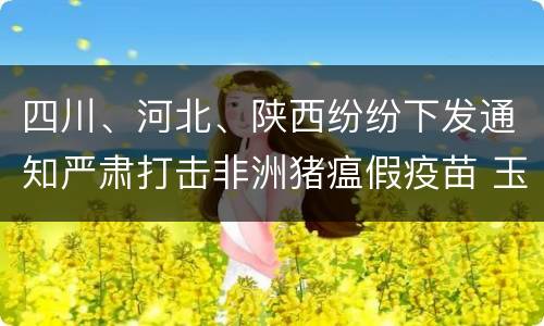 四川、河北、陕西纷纷下发通知严肃打击非洲猪瘟假疫苗 玉米大涨4