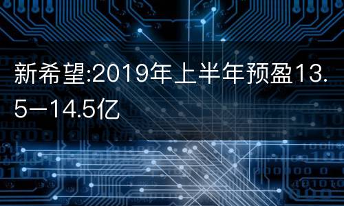 新希望:2019年上半年预盈13.5–14.5亿