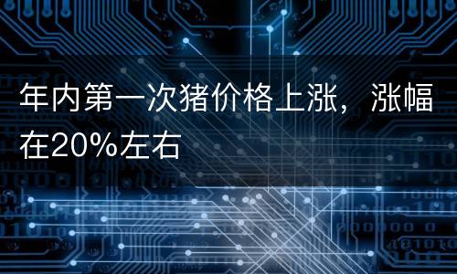 年内第一次猪价格上涨，涨幅在20%左右
