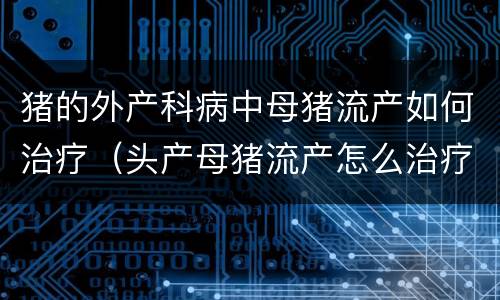 猪的外产科病中母猪流产如何治疗（头产母猪流产怎么治疗）