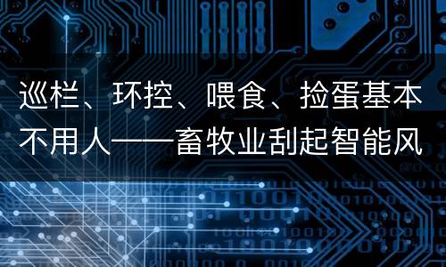 巡栏、环控、喂食、捡蛋基本不用人——畜牧业刮起智能风