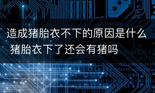 造成猪胎衣不下的原因是什么 猪胎衣下了还会有猪吗