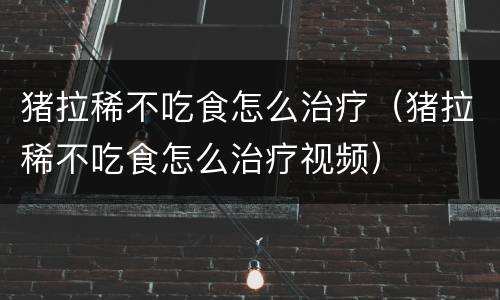 猪拉稀不吃食怎么治疗（猪拉稀不吃食怎么治疗视频）