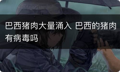 巴西猪肉大量涌入 巴西的猪肉有病毒吗