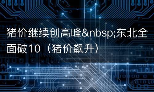 猪价继续创高峰&nbsp;东北全面破10（猪价飙升）