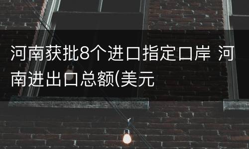 河南获批8个进口指定口岸 河南进出口总额(美元
