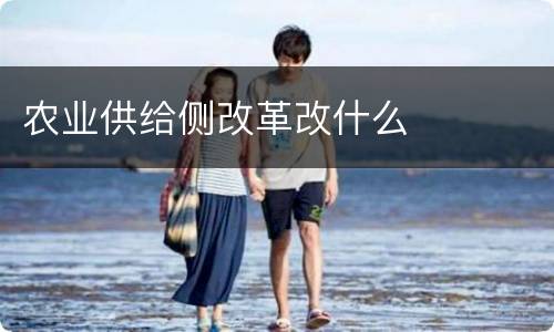 农业供给侧改革改什么