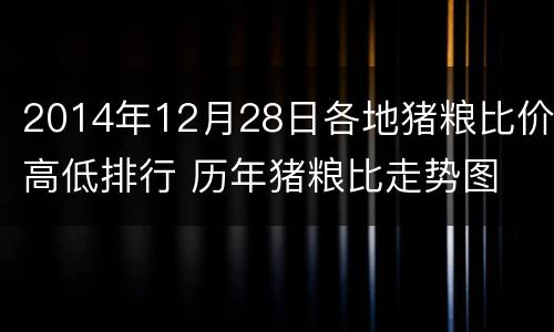 2014年12月28日各地猪粮比价高低排行 历年猪粮比走势图