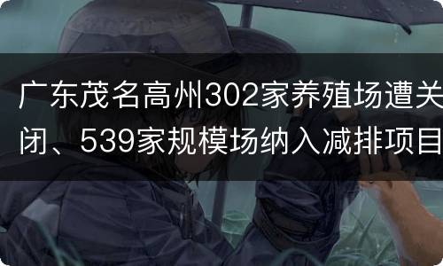 广东茂名高州302家养殖场遭关闭、539家规模场纳入减排项目