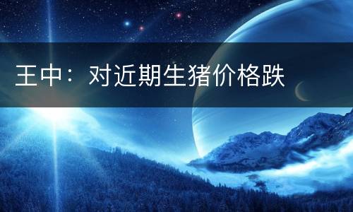 王中：对近期生猪价格跌