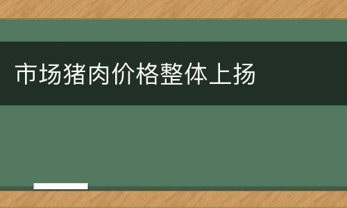 市场猪肉价格整体上扬